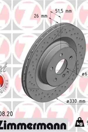 Disco de freno eje trasero (Gama COAT Z) ZIMMERMANN 400550820 Última Oportunidad