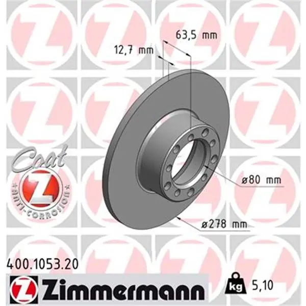 Barato Disco de freno eje delantero (Gama COAT Z) ZIMMERMANN 400105320