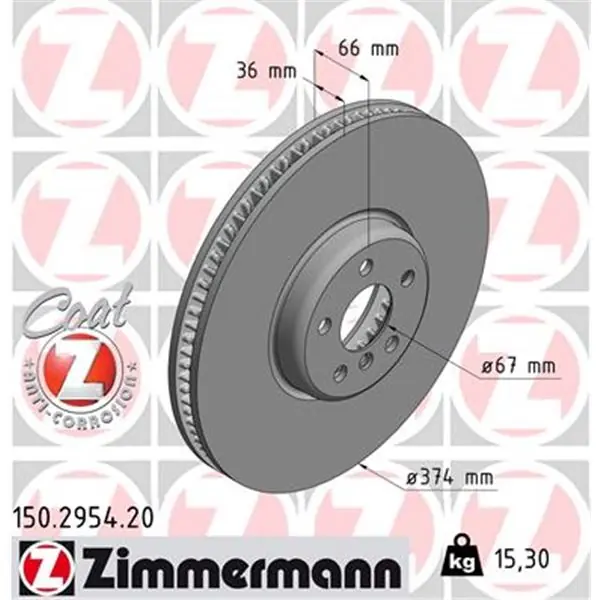 Disponible Ahora Disco de freno eje delantero (Gama COAT Z) ZIMMERMANN 150295420