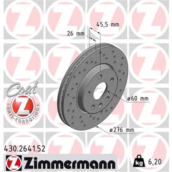 Hecho A Mano Disco de freno eje delantero (Gama SPORT COAT Z) ZIMMERMANN 430264152