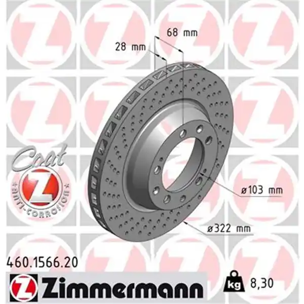 Disco de freno eje trasero, izquierda (Gama COAT Z) ZIMMERMANN 460156620 Favorito De Clientes