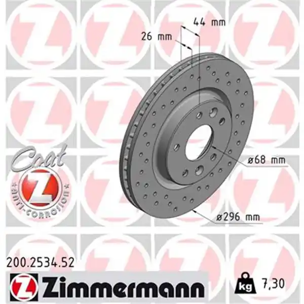 Disco de freno eje delantero (Gama SPORT COAT Z) ZIMMERMANN 200253452 Imprescindible (Must-Have)