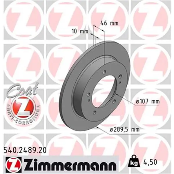 Disco de freno eje delantero (Gama COAT Z) ZIMMERMANN 540248920 Envío Internacional
