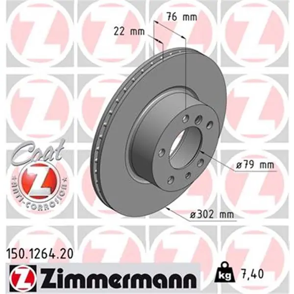 Popular Disco de freno eje delantero (Gama COAT Z) ZIMMERMANN 150126420