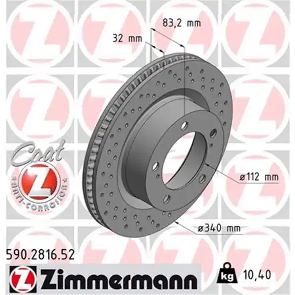 Disco de freno eje delantero (Gama SPORT COAT Z) ZIMMERMANN 590281652 Imprescindible (Must-Have)
