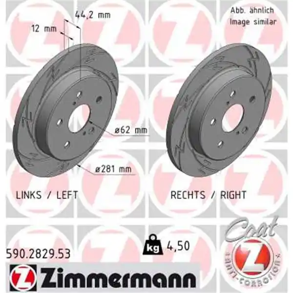 Disco de freno eje trasero (Gama BLACK Z) ZIMMERMANN 590282953 Moderno