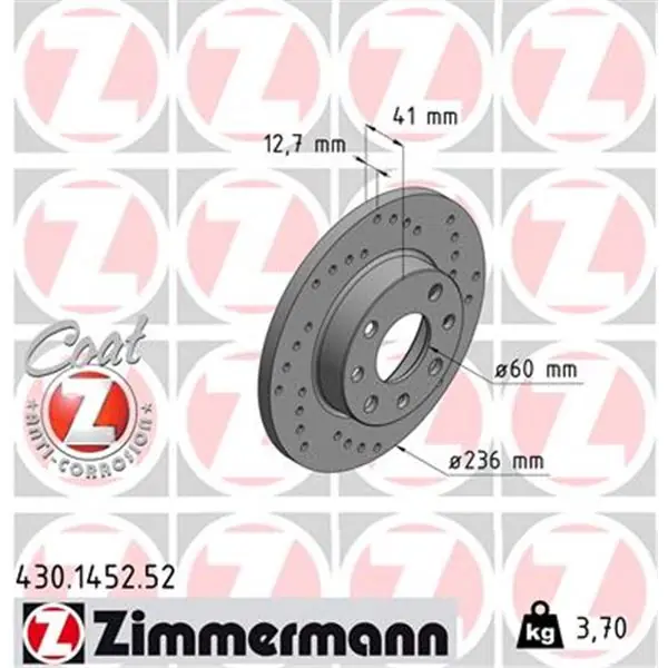 Pago Seguro Disco de freno eje delantero (Gama SPORT COAT Z) ZIMMERMANN 430145252