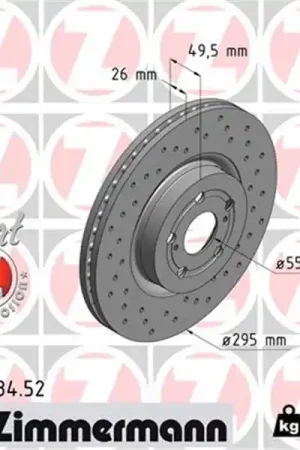 Devolución Gratuita Disco de freno eje delantero (Gama SPORT COAT Z) ZIMMERMANN 590258452