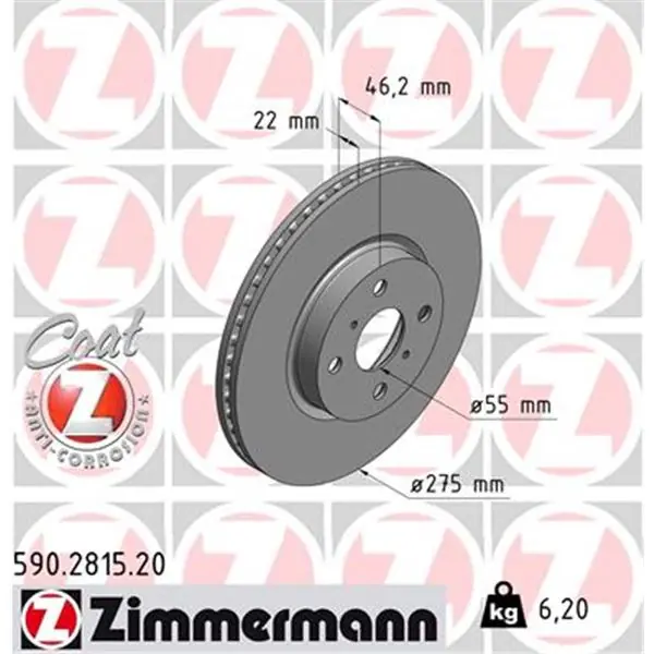 Mayoreo Disco de freno eje delantero (Gama COAT Z) ZIMMERMANN 590281520