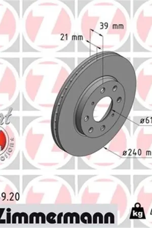 Envío Internacional Disco de freno eje delantero (Gama COAT Z) ZIMMERMANN 280315920