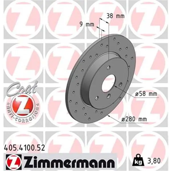 Original Disco de freno eje delantero (Gama SPORT COAT Z) ZIMMERMANN 405410052