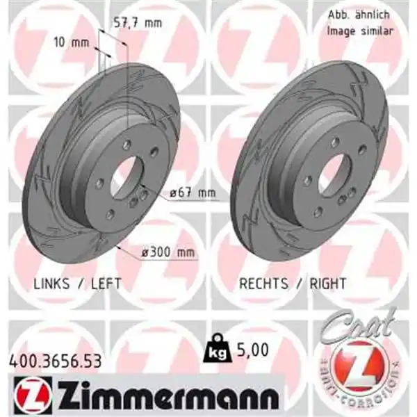 Disco de freno eje trasero (Gama BLACK Z) ZIMMERMANN 400365653 Descuento