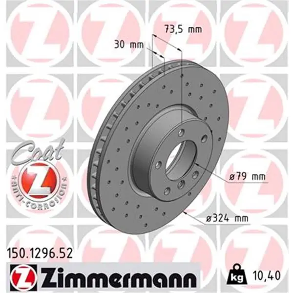 Original Disco de freno eje delantero (Gama SPORT COAT Z) ZIMMERMANN 150129652