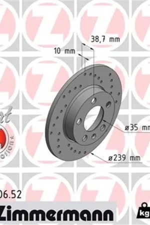 Disco de freno eje trasero (Gama SPORT COAT Z) ZIMMERMANN 600320652 Profesional