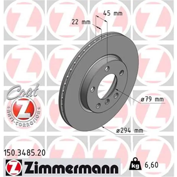 Moderno Disco de freno eje delantero (Gama COAT Z) ZIMMERMANN 150348520