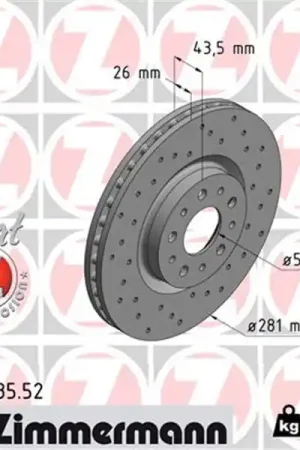Barato Disco de freno eje delantero (Gama SPORT COAT Z) ZIMMERMANN 230238552