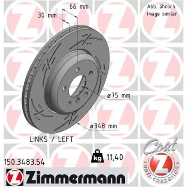 Ordena Ya Disco de freno eje delantero, izquierda (Gama BLACK Z) ZIMMERMANN 150348354