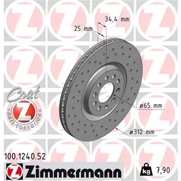 Descuento Disco de freno eje delantero (Gama SPORT COAT Z) ZIMMERMANN 100124052