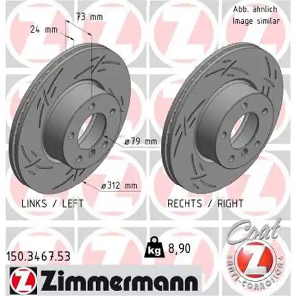 Descuento Disco de freno eje delantero (Gama BLACK Z) ZIMMERMANN 150346753