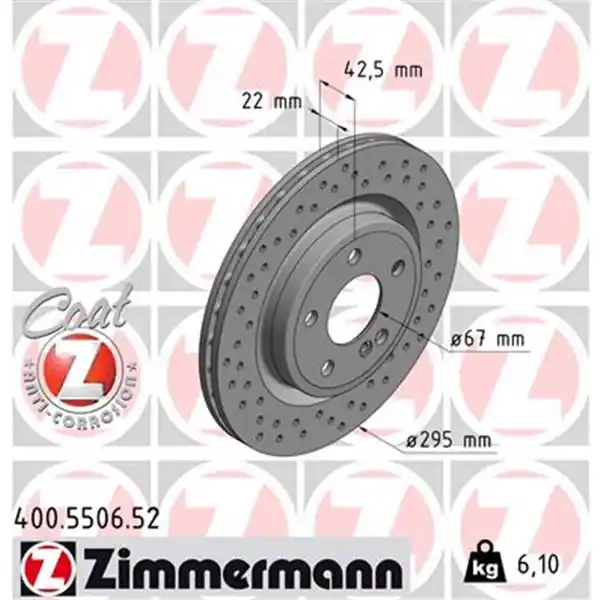 Nuevo Modelo Disco de freno eje trasero (Gama SPORT COAT Z) ZIMMERMANN 400550652