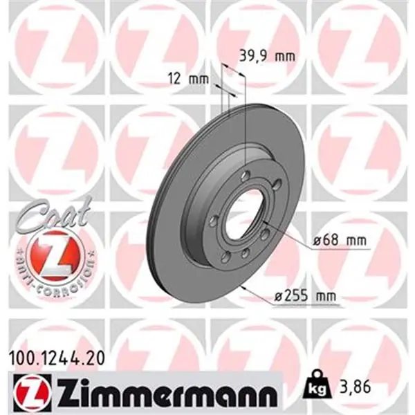 Disco de freno eje trasero (Gama COAT Z) ZIMMERMANN 100124420 Promoción Exclusiva