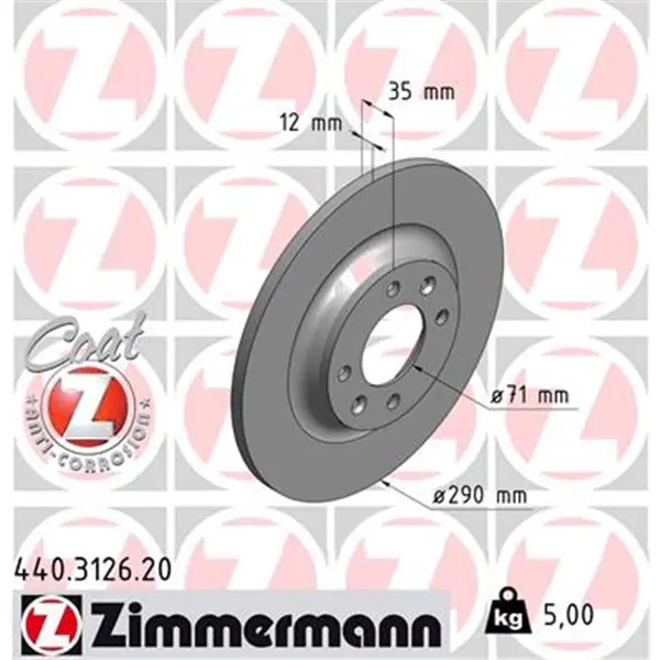 Oferta Flash Disco de freno eje trasero (Gama COAT Z) ZIMMERMANN 440312620