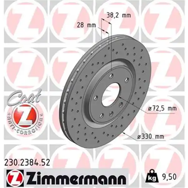 A Buen Precio Disco de freno eje delantero (Gama SPORT COAT Z) ZIMMERMANN 230238452