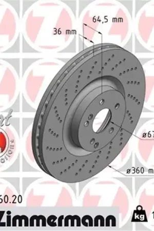 Envío Exprés Disco de freno eje delantero (Gama COAT Z) ZIMMERMANN 400366020