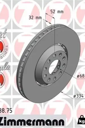 Disco de freno eje delantero, derecha (Gama FORMULA Z) ZIMMERMANN 600323875 Oferta Limitada
