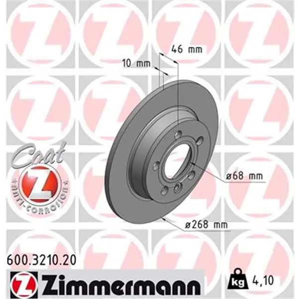 Envío Exprés Disco de freno eje trasero (Gama COAT Z) ZIMMERMANN 600321020