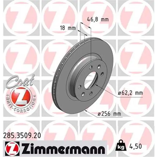 Stock Limitado Disco de freno eje delantero (Gama COAT Z) ZIMMERMANN 285350920