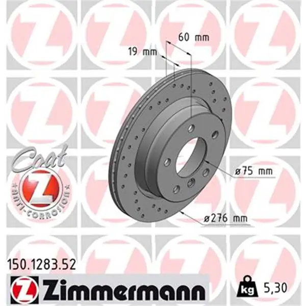 Gran Oferta Disco de freno eje trasero (Gama SPORT COAT Z) ZIMMERMANN 150128352