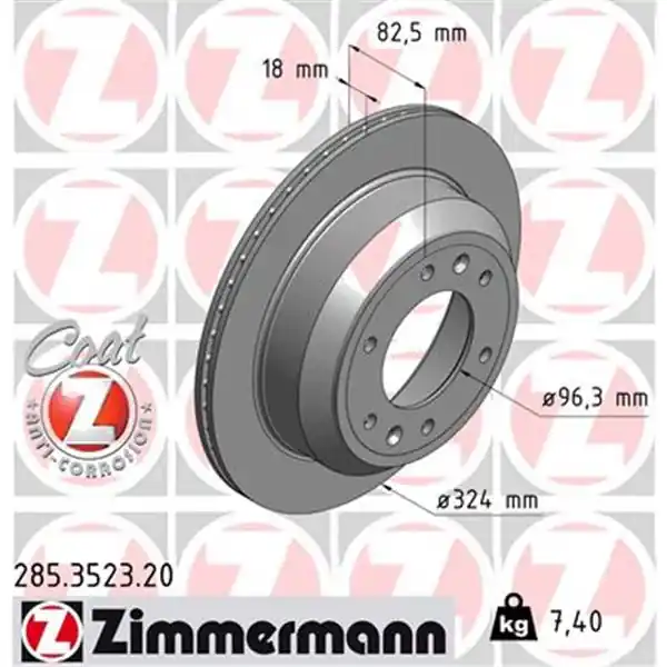 Envío Inmediato Disco de freno eje trasero (Gama COAT Z) ZIMMERMANN 285352320