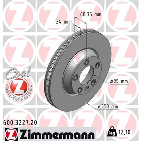 Disco de freno eje delantero, derecha (Gama COAT Z) ZIMMERMANN 600322720 Imprescindible (Must-Have)