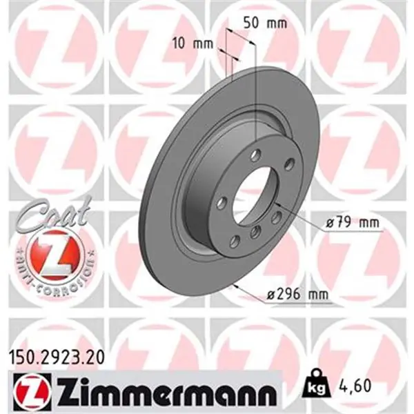 Disco de freno eje trasero (Gama COAT Z) ZIMMERMANN 150292320 Ordena Ya