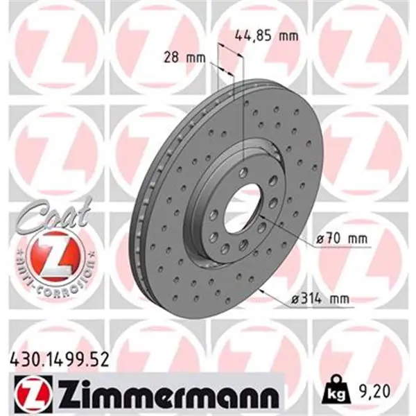 De Moda Disco de freno eje delantero (Gama SPORT COAT Z) ZIMMERMANN 430149952