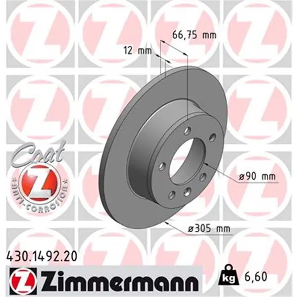 Precio Reducido Disco de freno eje trasero (Gama COAT Z) ZIMMERMANN 430149220