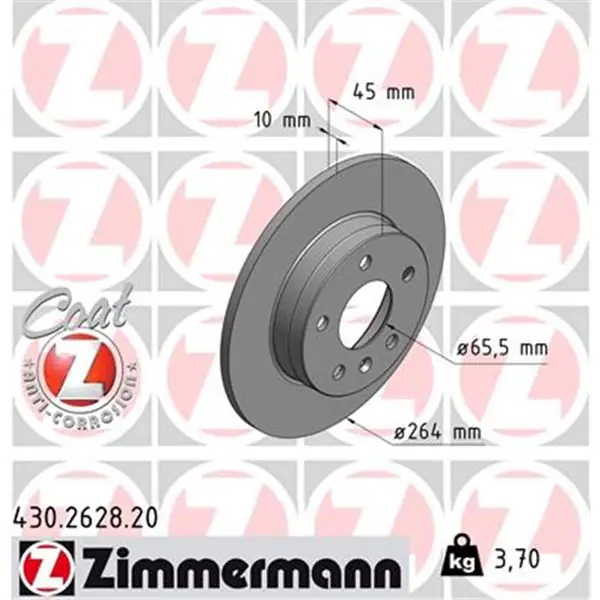 Precio Reducido Disco de freno eje trasero (Gama COAT Z) ZIMMERMANN 430262820