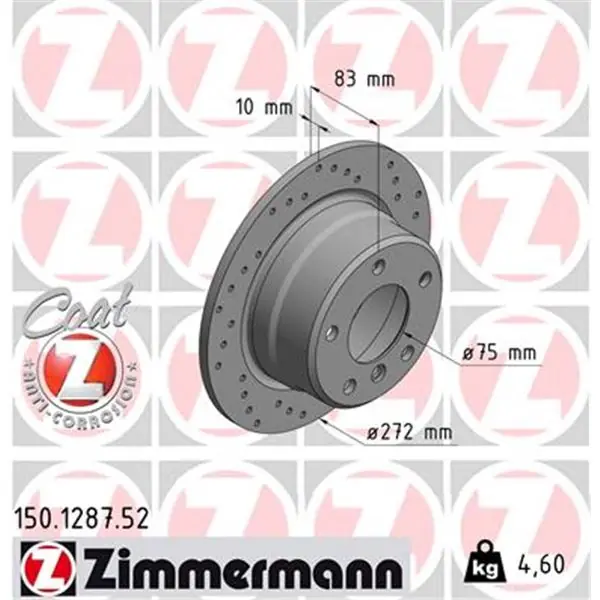 Ordenar Ahora Mismo Disco de freno eje trasero (Gama SPORT COAT Z) ZIMMERMANN 150128752