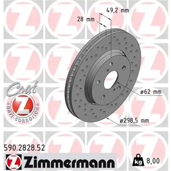 Promoción Exclusiva Disco de freno eje delantero (Gama SPORT COAT Z) ZIMMERMANN 590282852