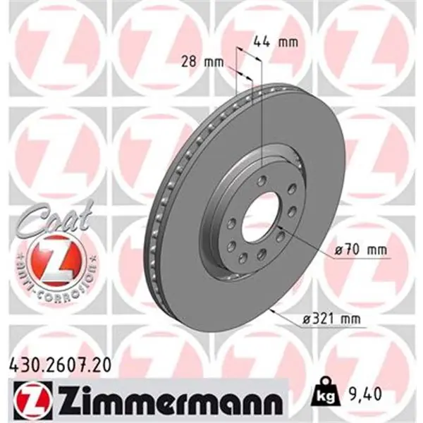 A Buen Precio Disco de freno eje delantero (Gama COAT Z) ZIMMERMANN 430260720