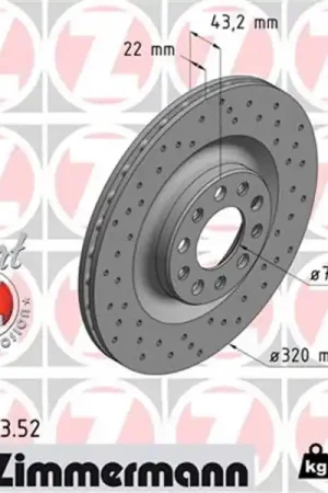 Envío Inmediato Disco de freno eje trasero (Gama SPORT COAT Z) ZIMMERMANN 110222352