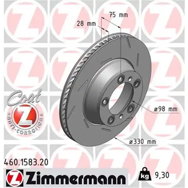 Solo Hoy Disco de freno eje trasero, derecha (Gama COAT Z) ZIMMERMANN 460158320