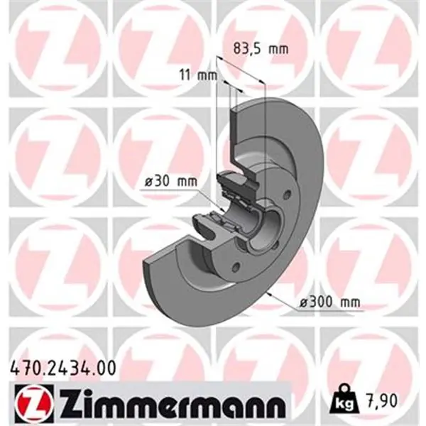 Disco de freno eje trasero (Gama COAT Z) ZIMMERMANN 470243400 Máxima Calidad