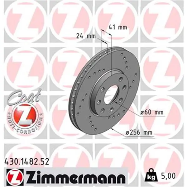 A Buen Precio Disco de freno eje delantero (Gama SPORT COAT Z) ZIMMERMANN 430148252