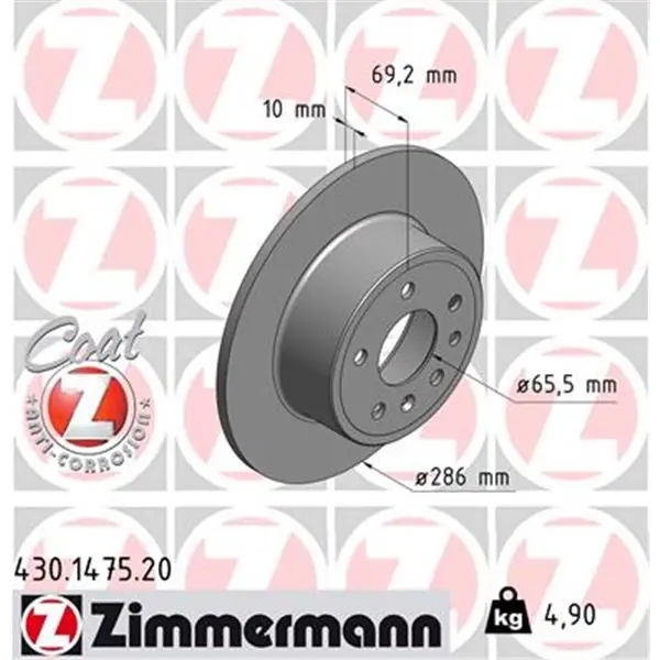 Descuento Disco de freno eje trasero (Gama COAT Z) ZIMMERMANN 430147520