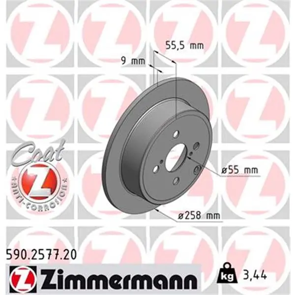 Mejor Calidad Disco de freno eje trasero (Gama COAT Z) ZIMMERMANN 590257720