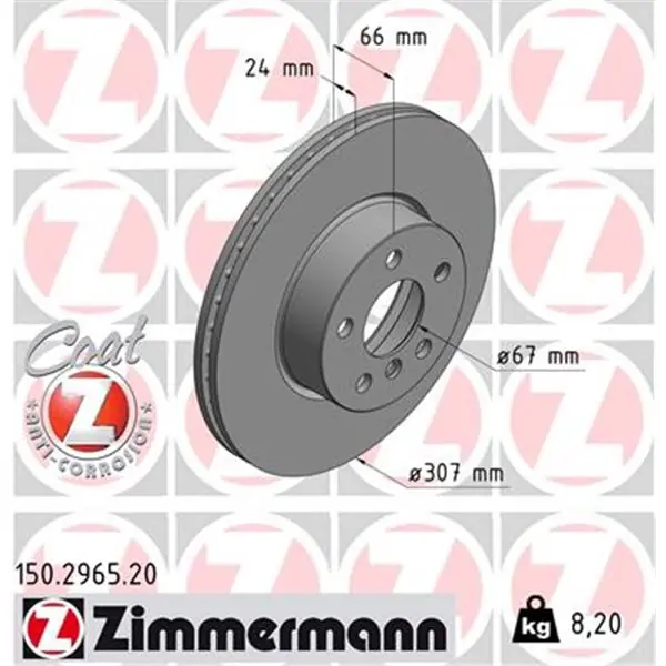 Súper Precio Disco de freno eje delantero (Gama COAT Z) ZIMMERMANN 150296520