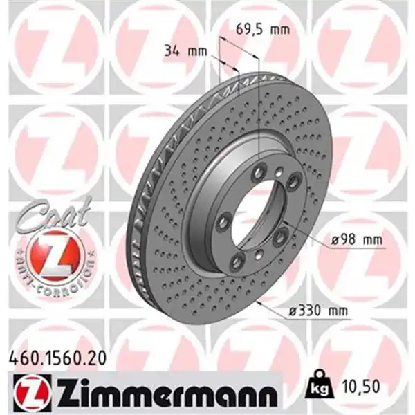 Devolución Gratuita Disco de freno eje delantero, izquierda (Gama COAT Z) ZIMMERMANN 460156020