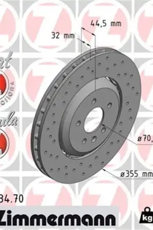 Disco de freno eje delantero (Gama FORMULA Z) ZIMMERMANN 430263470 Máxima Calidad